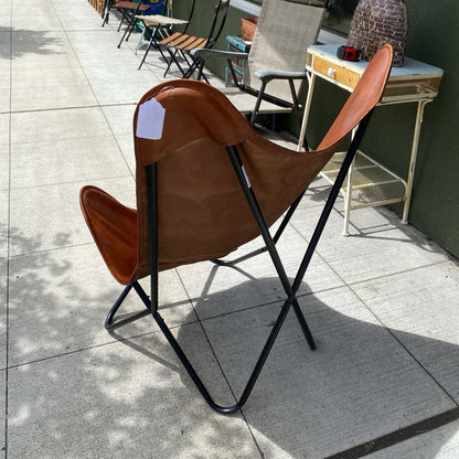 Brown Leather Butterfly Chair