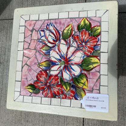 Floral Mosaic Planter Stand