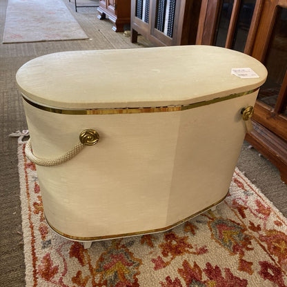 White Mid Century Hamper