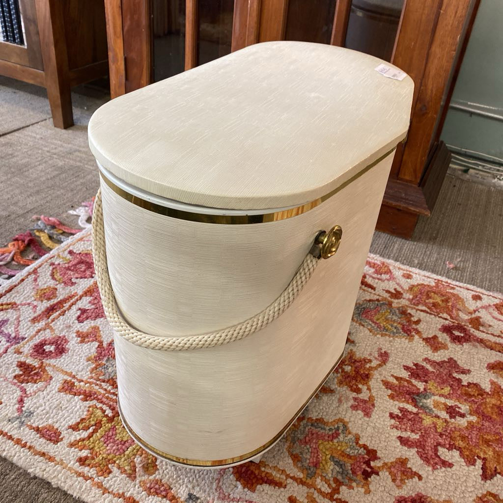 White Mid Century Hamper