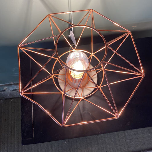 Geometric Copper Stone Base Accent Lamp LAMPS