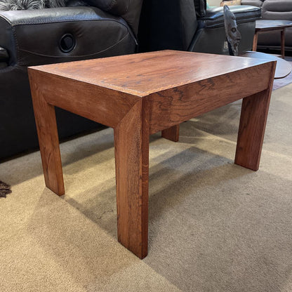 Oak Rectangular Parsons Style End Table