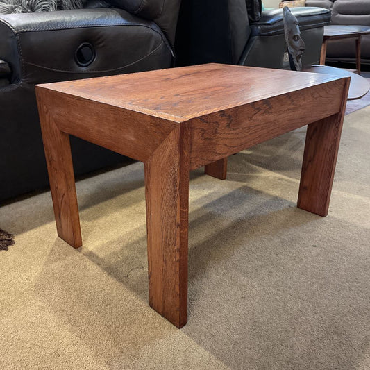 Oak Rectangular Parsons Style End Table