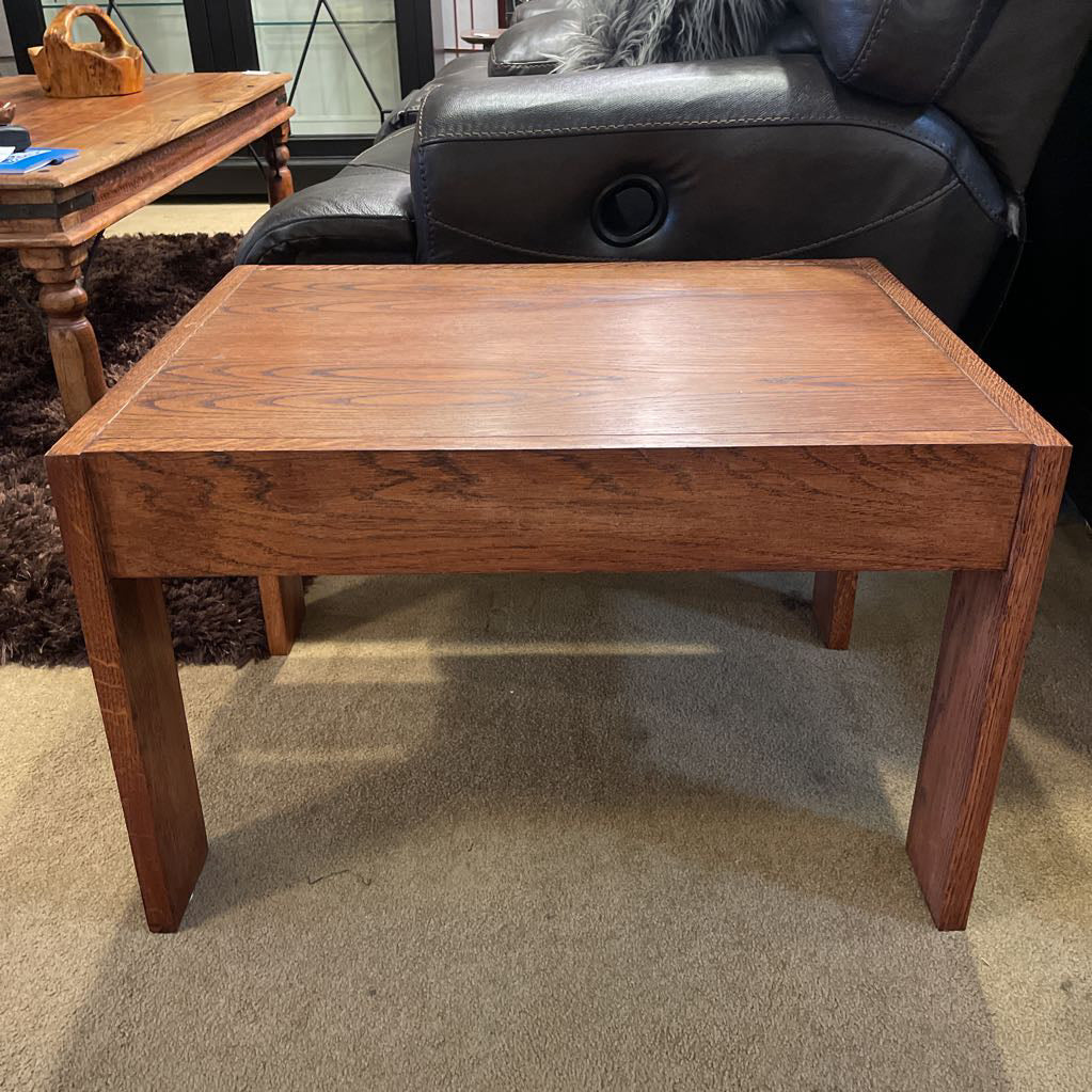 Oak Rectangular Parsons Style End Table