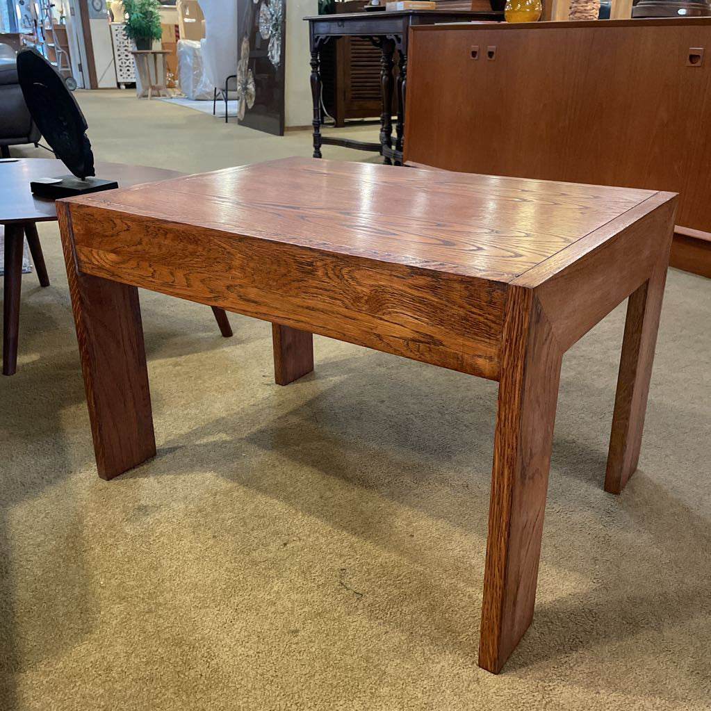 Oak Rectangular Parsons Style End Table
