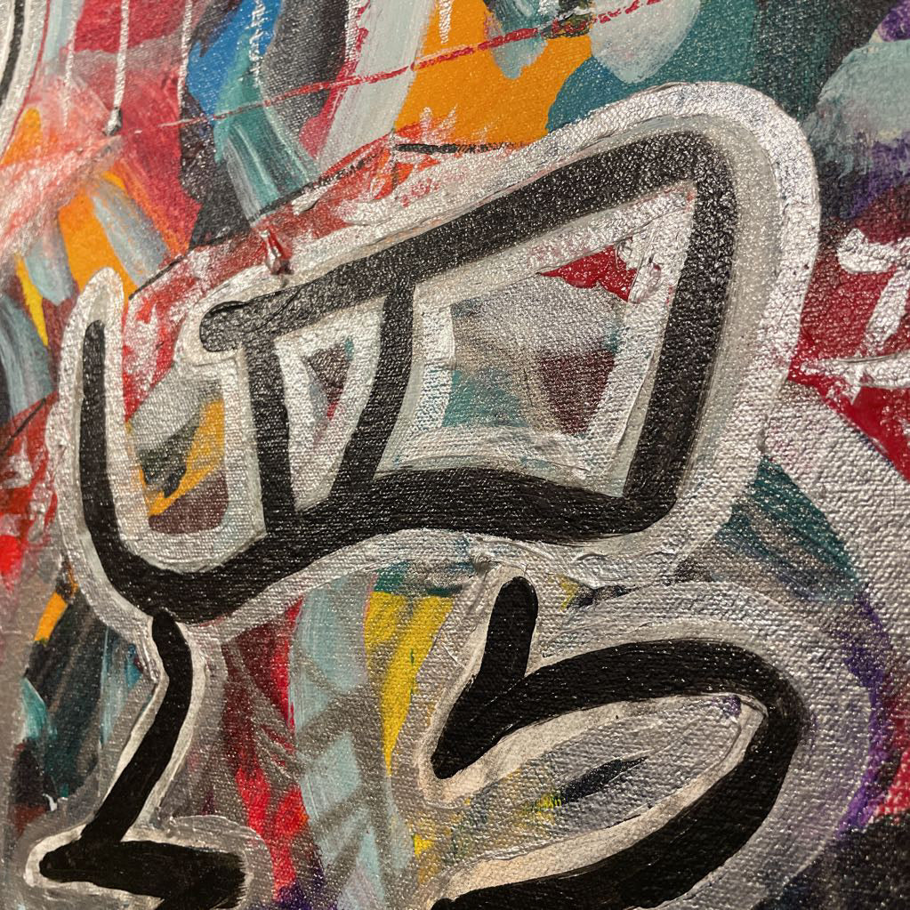 Multicolor Graffiti Style Chinese Character Art ART