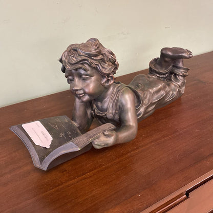 Child Reading Sculpture UNIQUE FINDS