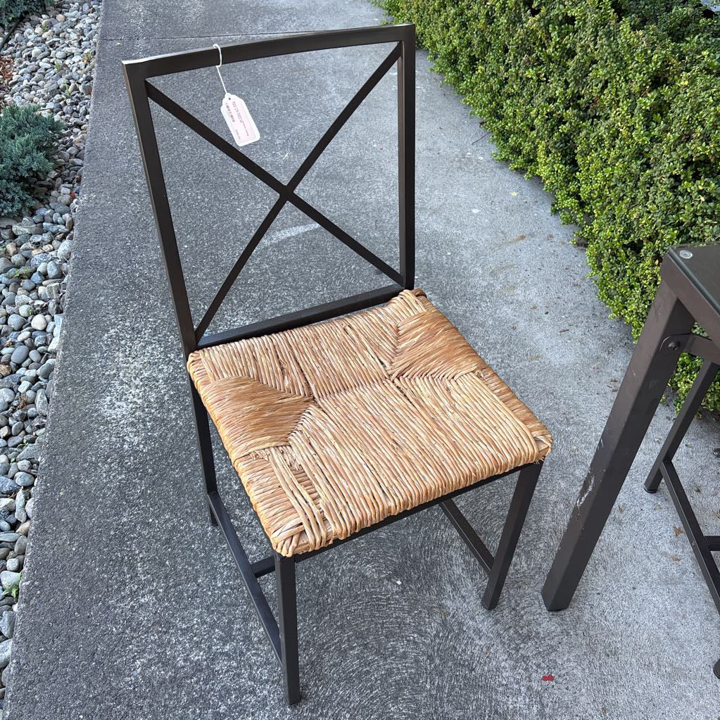 Glass Top Square Outdoor Dining Table w/3 Chairs