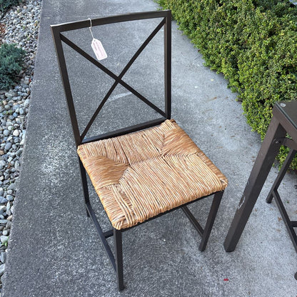 Glass Top Square Outdoor Dining Table w/3 Chairs