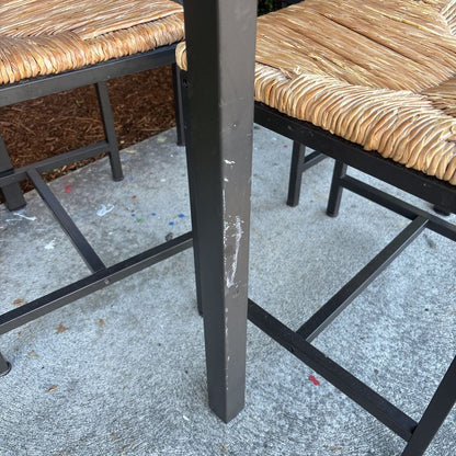 Glass Top Square Outdoor Dining Table w/3 Chairs