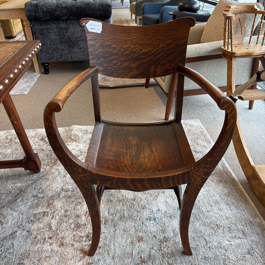 Antique Oak Carved Arm Chair