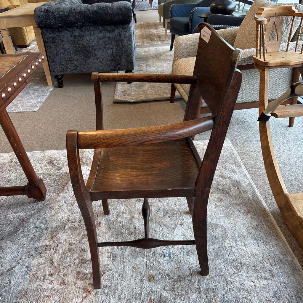 Antique Oak Carved Arm Chair