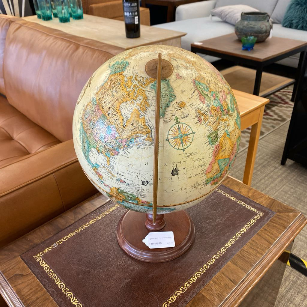 Antique Style Topographic Globe