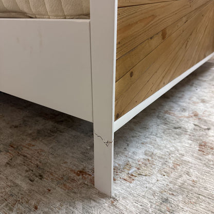 AS IS White Pattern Front King Bed C BED FRAMES