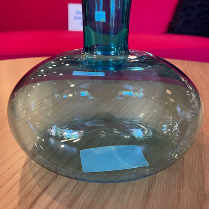New England-Made Signed Round Blue Glass Vase