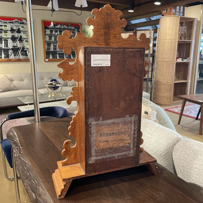 AS IS Massacheusetts-Made Antique Clock with Wood Folk Trim