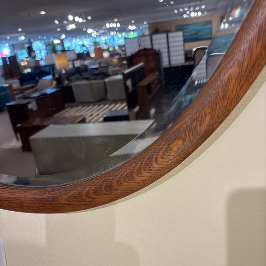 Large Oval Wooden Beveled Mirror C MIRRORS