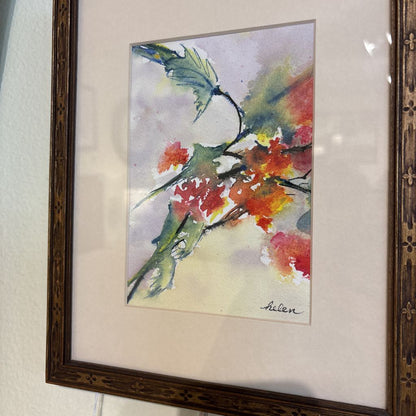 Green & Red Watercolor Art