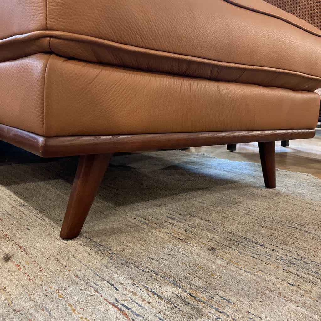 Karlstad Terracotta Leather RAF Chaise Sectional