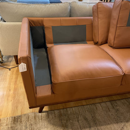 Karlstad Terracotta Leather RAF Chaise Sectional
