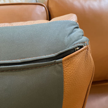Karlstad Terracotta Leather RAF Chaise Sectional