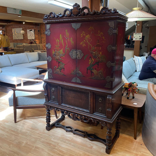 Mohlenrich Hand Painted Chinoiserie Cocktail Cabinet C BAR CARTS