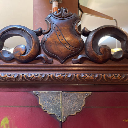 AS IS Mohlenrich Hand Painted Chinoiserie Cocktail Cabinet C BAR CARTS