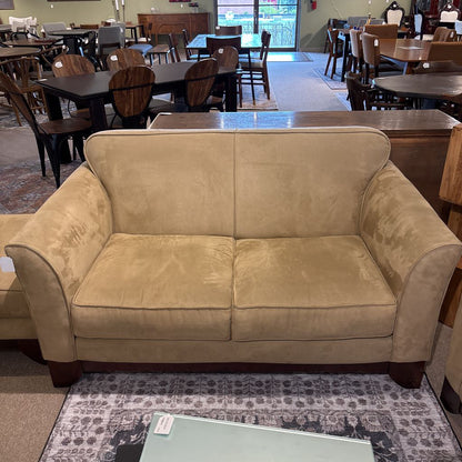 Khaki Ultra-Suede Loveseat U LOVESEATS