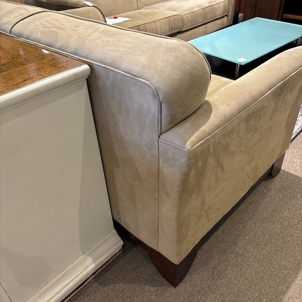 Khaki Ultra-Suede Loveseat U LOVESEATS