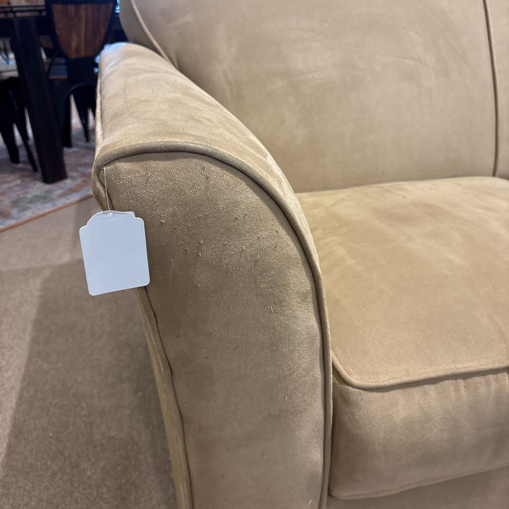 Khaki Ultra-Suede Loveseat