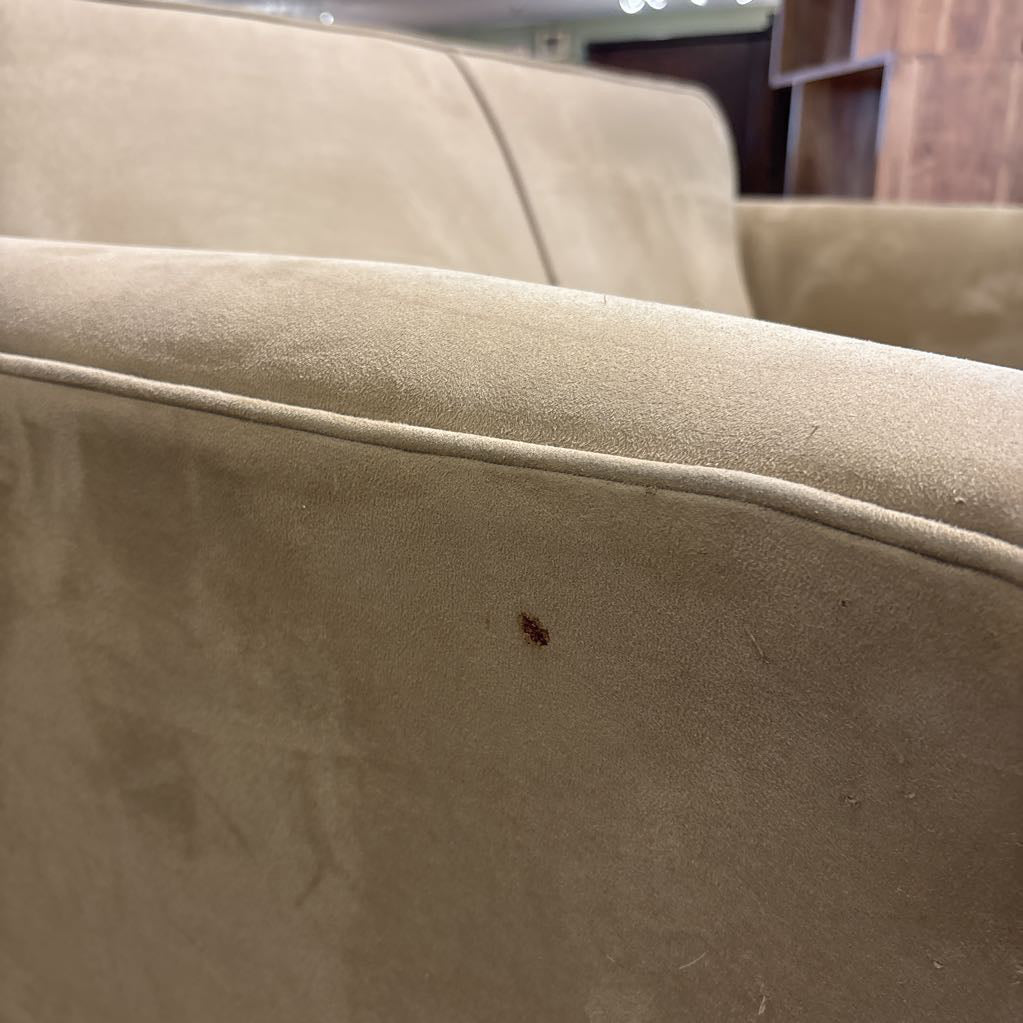 Khaki Ultra-Suede Loveseat