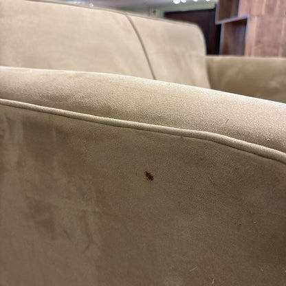 Khaki Ultra-Suede Loveseat