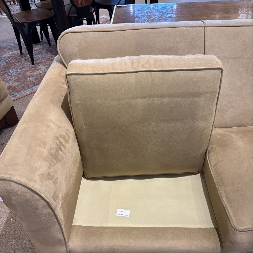 Khaki Ultra-Suede Loveseat U LOVESEATS