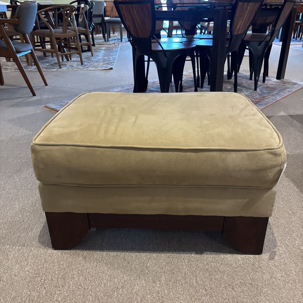 Khaki Ultra-Suede Ottoman