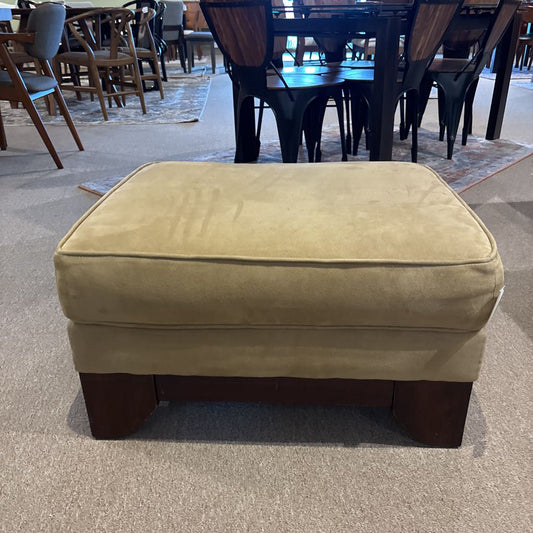 Khaki Ultra-Suede Ottoman