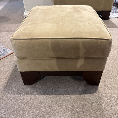 Khaki Ultra-Suede Ottoman