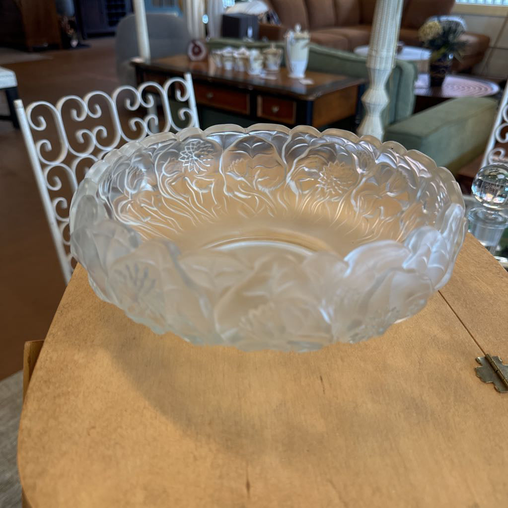 Floral Frosted Glass Bowl
