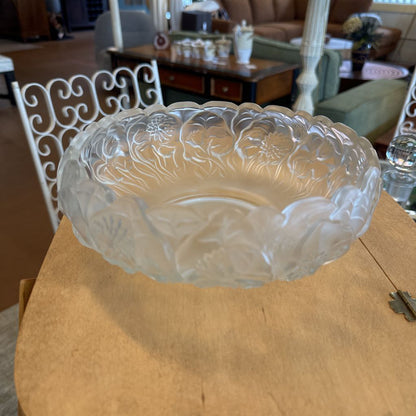 Floral Frosted Glass Bowl