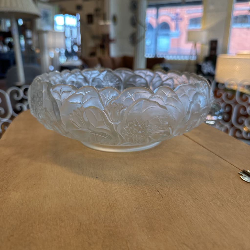 Floral Frosted Glass Bowl