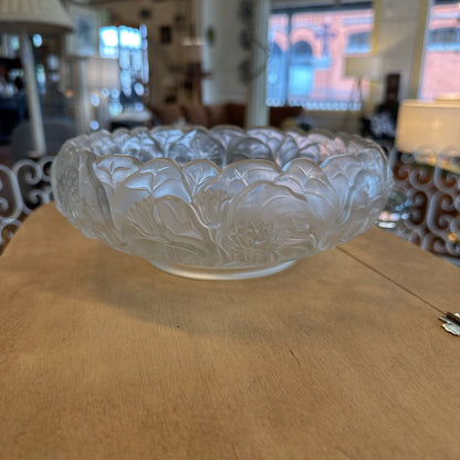 Floral Frosted Glass Bowl