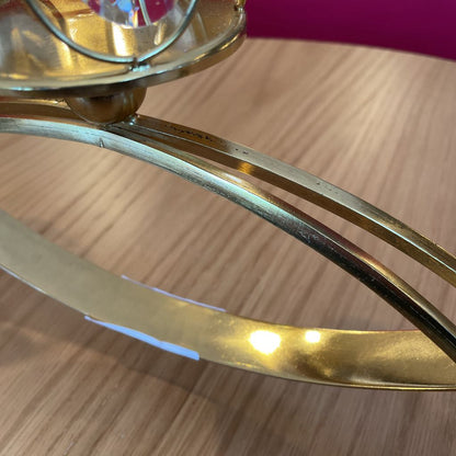 Brass Candle Display with Oval Crystal Drops