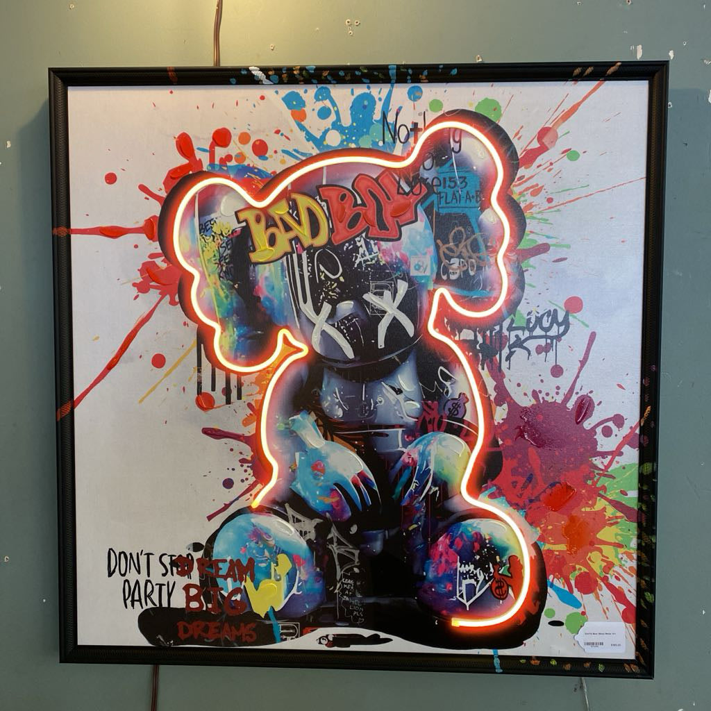 Graffiti Bear Mixed Media Art