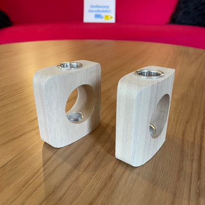 Wooden Loop Modern Candleholder SET OF 2