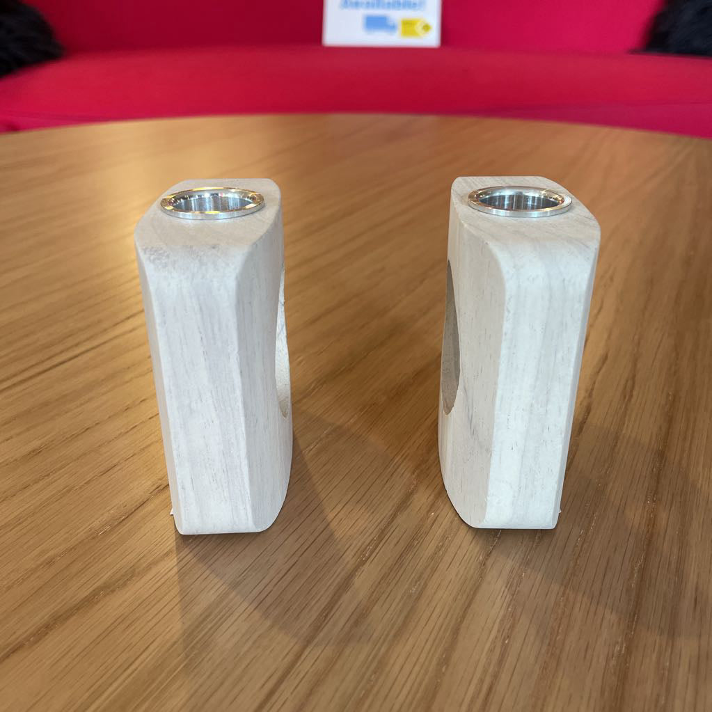 Wooden Loop Modern Candleholder SET OF 2