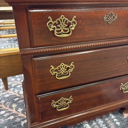 Cherry Wood Brass Hardware Nightstand