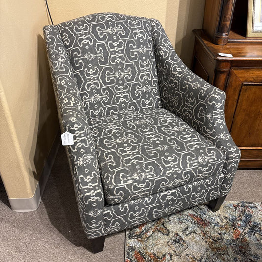 Macy's Grey & White Patterned Upholstered Accent Chair U ACCENT CHAIRS