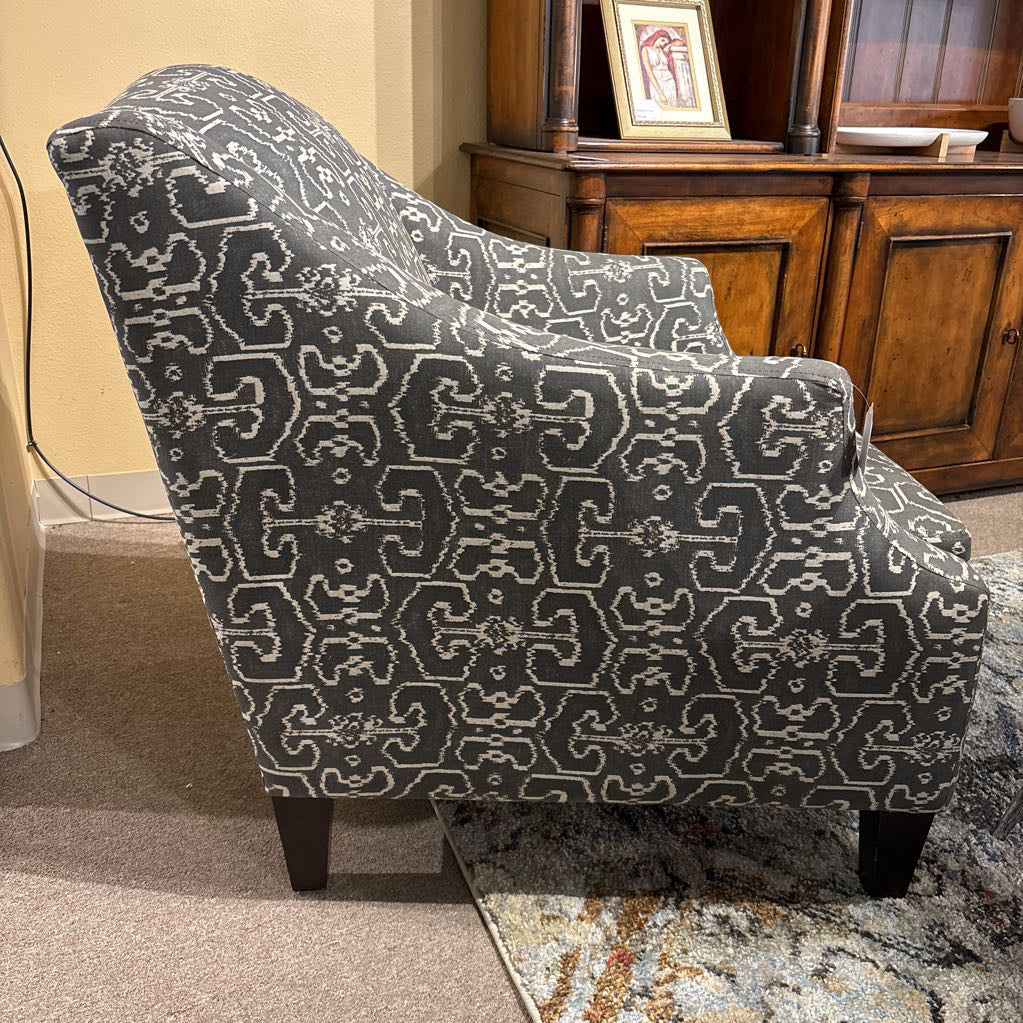 Macy's Grey & White Patterned Upholstered Accent Chair