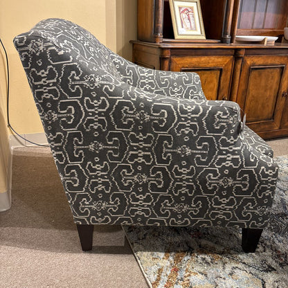 Macy's Grey & White Patterned Upholstered Accent Chair