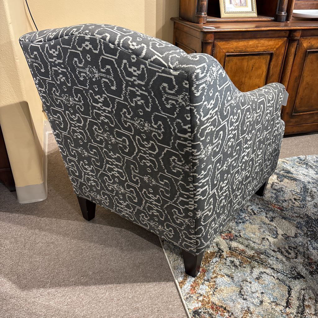 Macy's Grey & White Patterned Upholstered Accent Chair