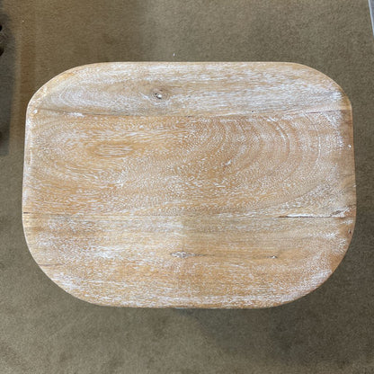 Bleached Wood & Metal Counter Stool